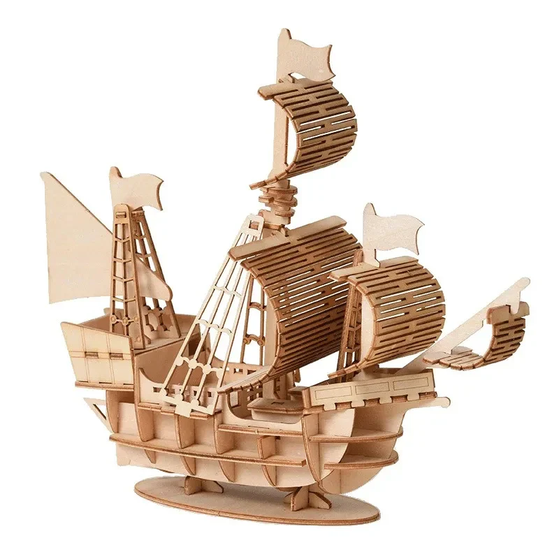 3D-Holzpuzzle Segelboot