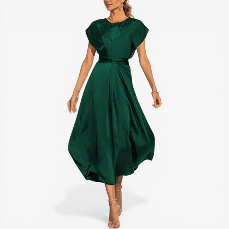 Almira Kleid – Damen ärmelloses Kleid mit Rundhals, Wickeloptik und lockerem Schnitt - Image 2