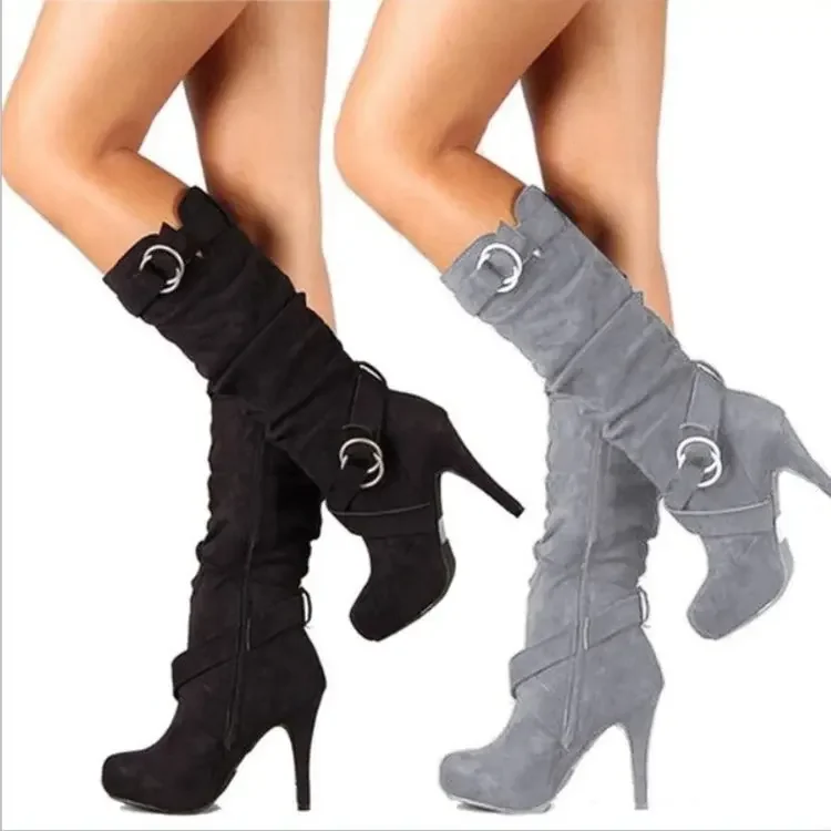 Avelina Damen Kniehohe Stiefel mit spitzer Form und hohem Absatz - Image 7