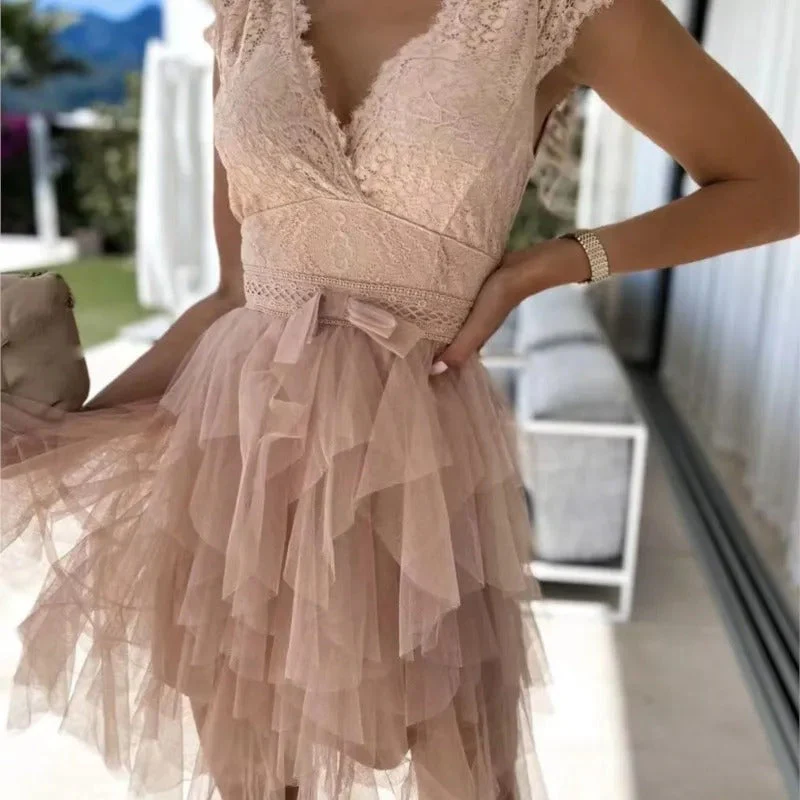 Avenelle Ärmelloses Damenkleid mit V-Ausschnitt und Rückenschleife - Image 6