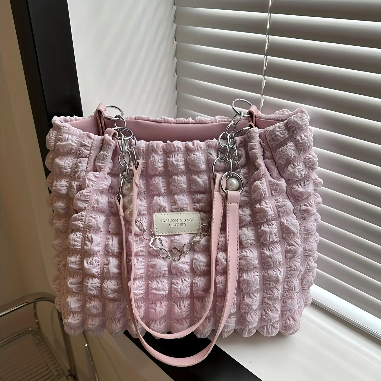 Bellevo Plaid Canvas Tote Bag – Karierte Schultertasche mit Reißverschluss - Image 9
