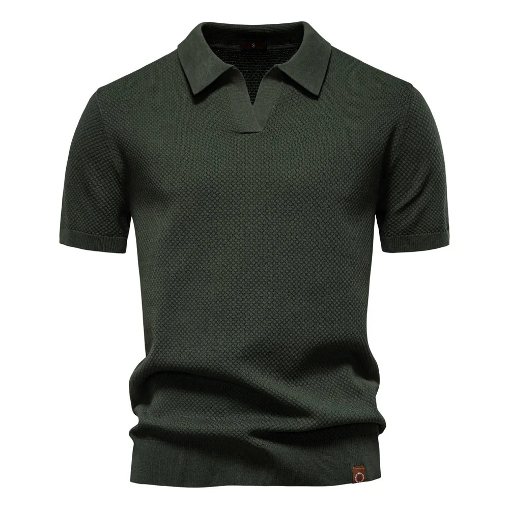 Calviro Polo Herren kurzarm Polyester Viskose Kragen mit Knopfleiste einfarbig - Image 14