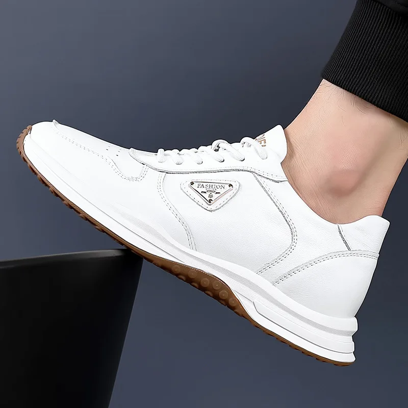 Cavento Sneaker mit Slip-On und Schnürung – Freizeitschuh mit Lederoberfläche und Profilsohle - Image 2