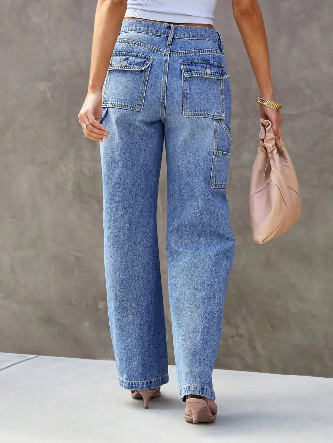 Delmira Straight Leg Jeans Mid Waist - Image 2