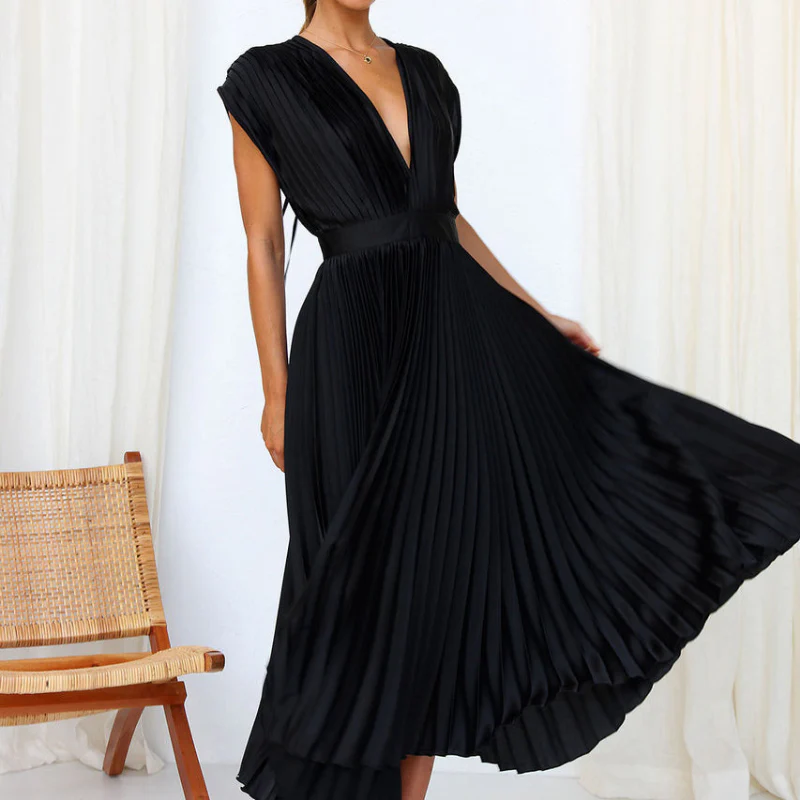 Elvara Kleid – Damen ärmelloses V-Ausschnitt Kleid aus Polyester - Image 10
