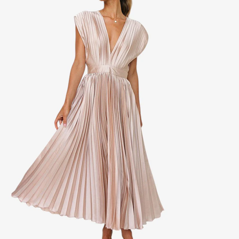 Elvara Kleid – Damen ärmelloses V-Ausschnitt Kleid aus Polyester - Image 2