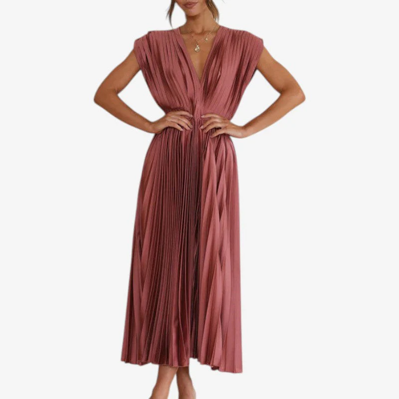 Elvara Kleid – Damen ärmelloses V-Ausschnitt Kleid aus Polyester - Image 3