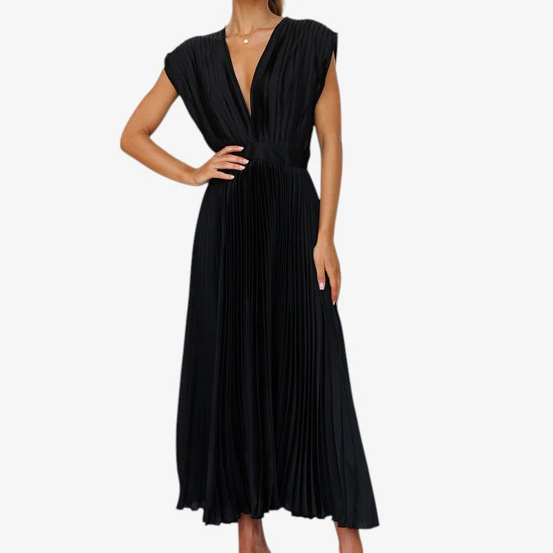 Elvara Kleid – Damen ärmelloses V-Ausschnitt Kleid aus Polyester - Image 4