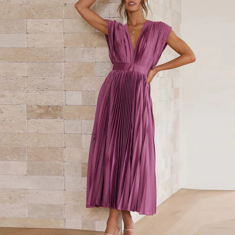 Elvara Kleid – Damen ärmelloses V-Ausschnitt Kleid aus Polyester - Image 7