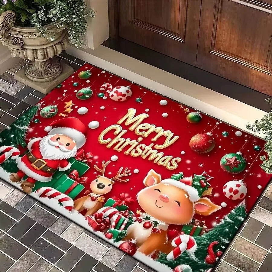 FestivaDoor Weihnachts-Fußmatte – Rutschfeste Polyester-Matte mit saisonalem Motiv - Image 3