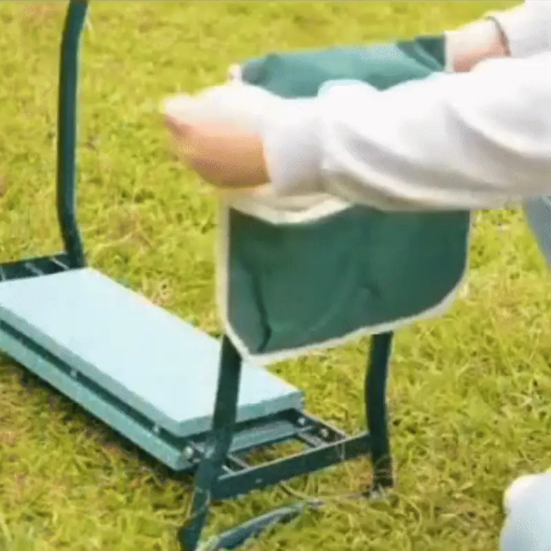 GardenMate Klapphocker mit Werkzeugtasche – Praktische Sitzhilfe für Gartenarbeiten - Image 3