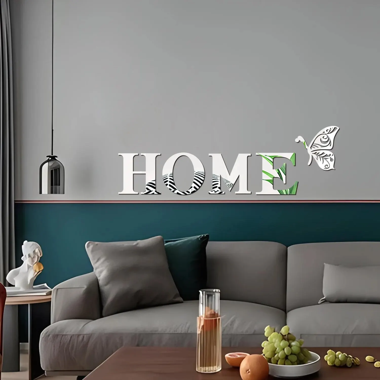Mirano Wanddekoration – 3D-Spiegel-Wandaufkleber „HOME“ - Image 3