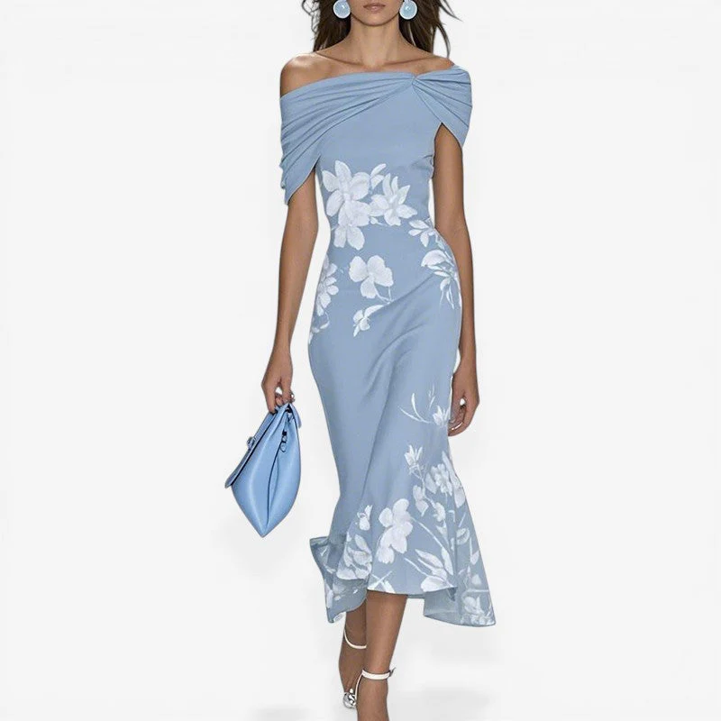 Mirella Damen Kleid mit Off-Shoulder-Ausschnitt und Blumenmuster - Image 2
