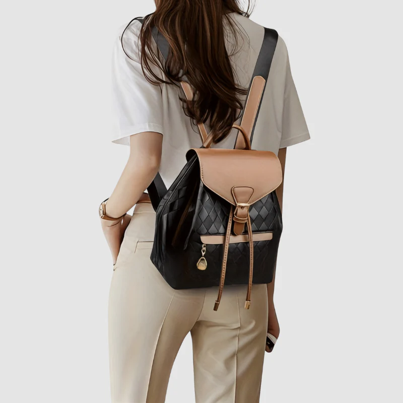 Norvella Rucksack Damen aus Leder mit mehreren Fächern und verstellbaren Gurten - Image 4