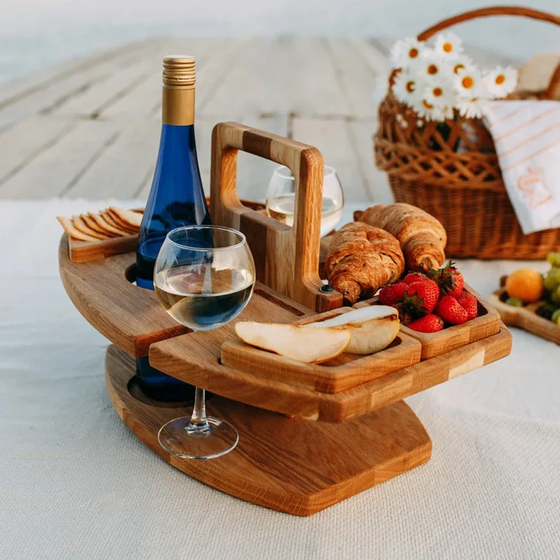 PortaWood Mini-Tisch – Tragbarer Holztisch mit Griff für Innen- und Picknicknutzung - Image 4