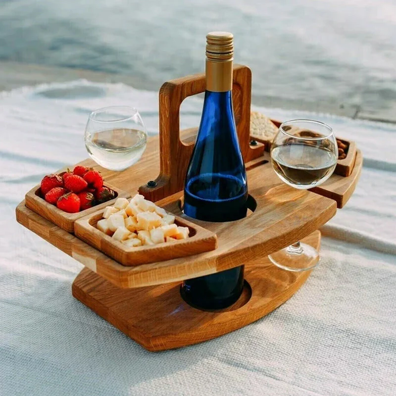 PortaWood Mini-Tisch – Tragbarer Holztisch mit Griff für Innen- und Picknicknutzung - Image 6