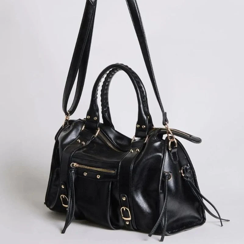 Ravina Schultertasche – Handtasche mit Reißverschluss, Doppelgriffen und verstellbarem Riemen - Image 5