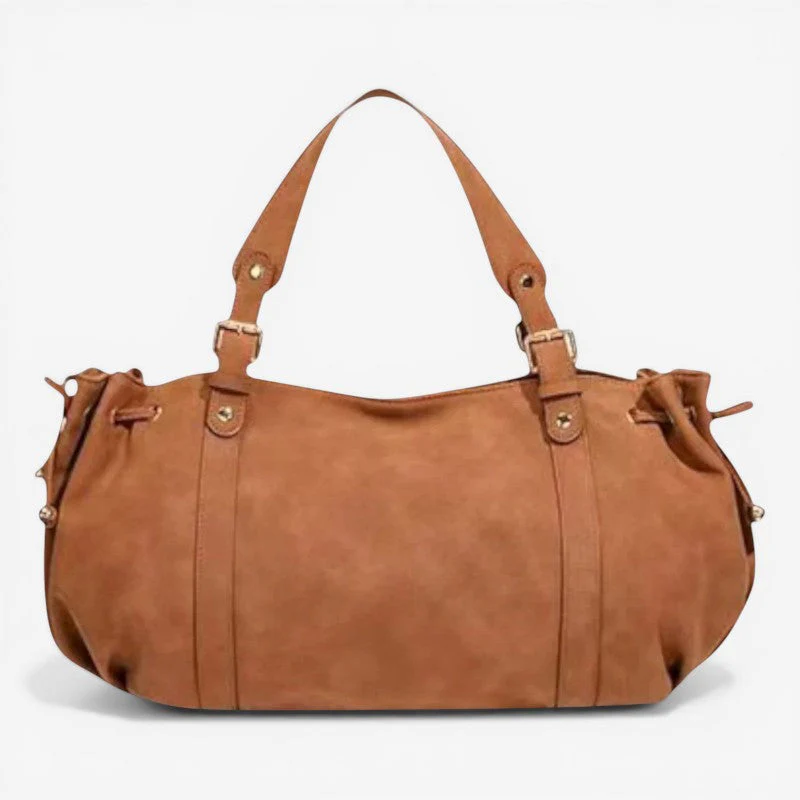 Schultertasche aus Wildleder mit verstellbarem Gurt und Reißverschluss - Image 2