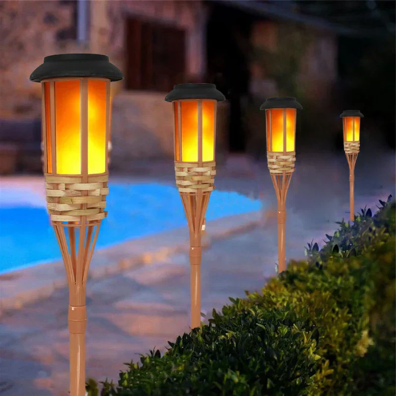 Solar-Gartenfackeln mit Flammenlichteffekt im 5er-Set für den Außenbereich - Image 6