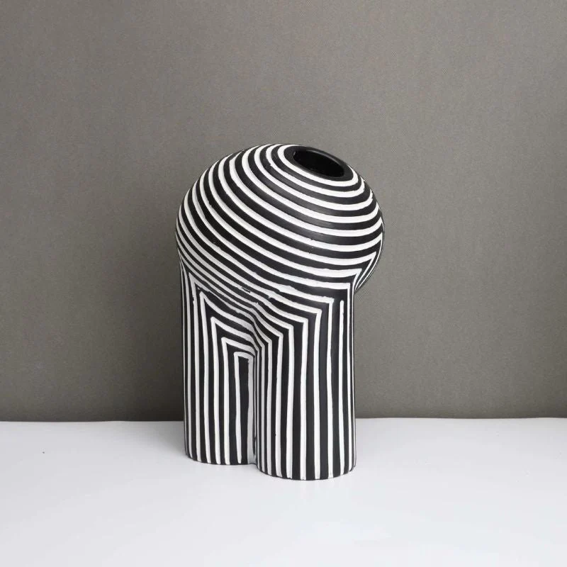 Strivaro Vase aus Resin mit Streifenmuster für Tischdekoration - Image 5