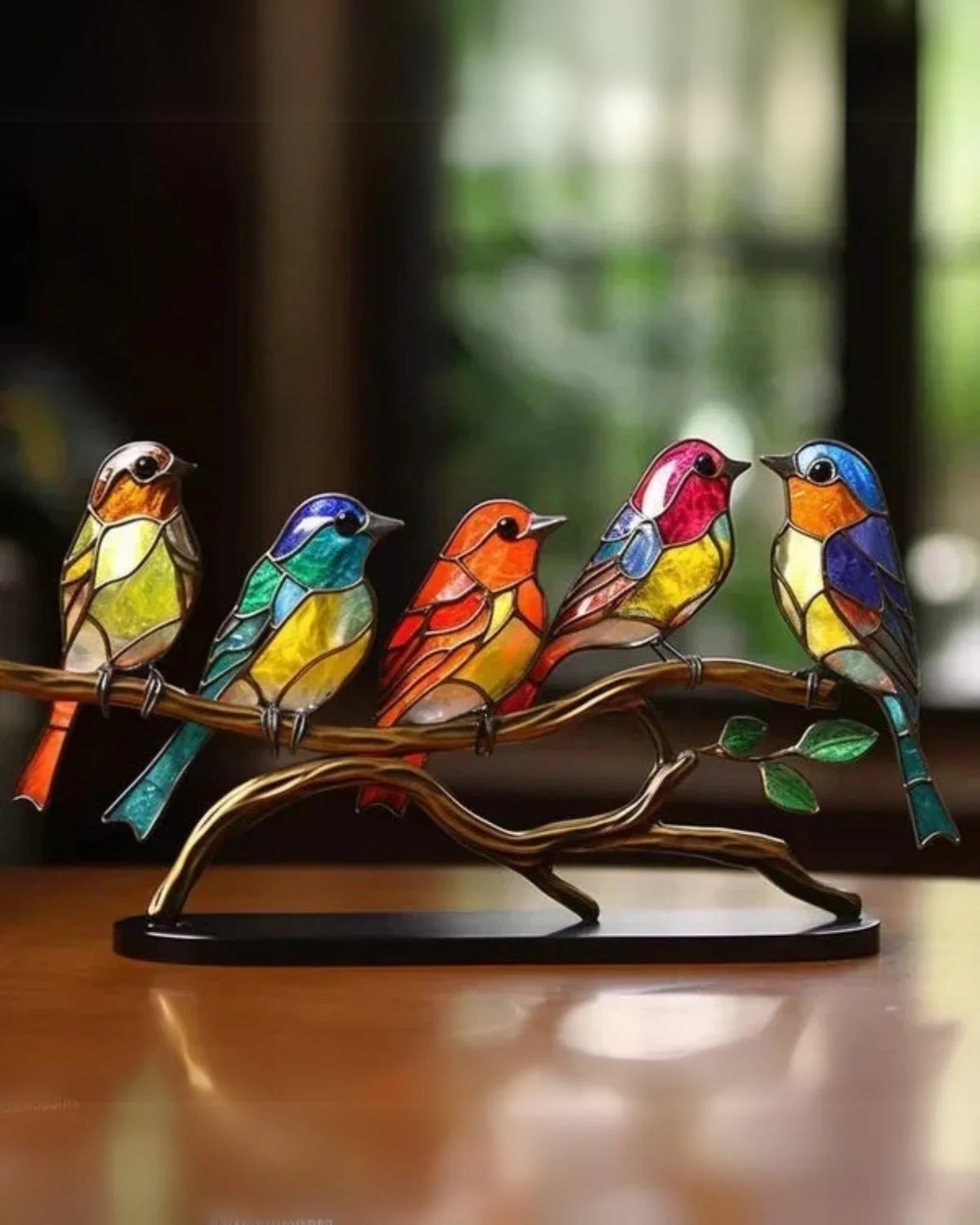 Tischlampe aus Buntglas in Vogelform - Image 8