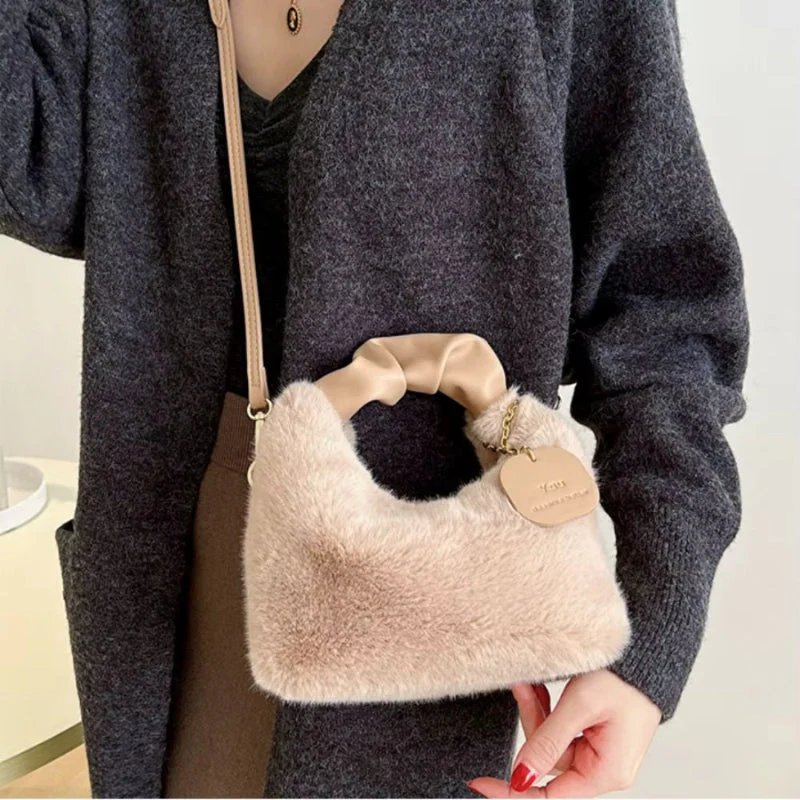 Velmira Handtasche Damen Samt große Tasche verstellbarer Gurt Reißverschluss - Image 6