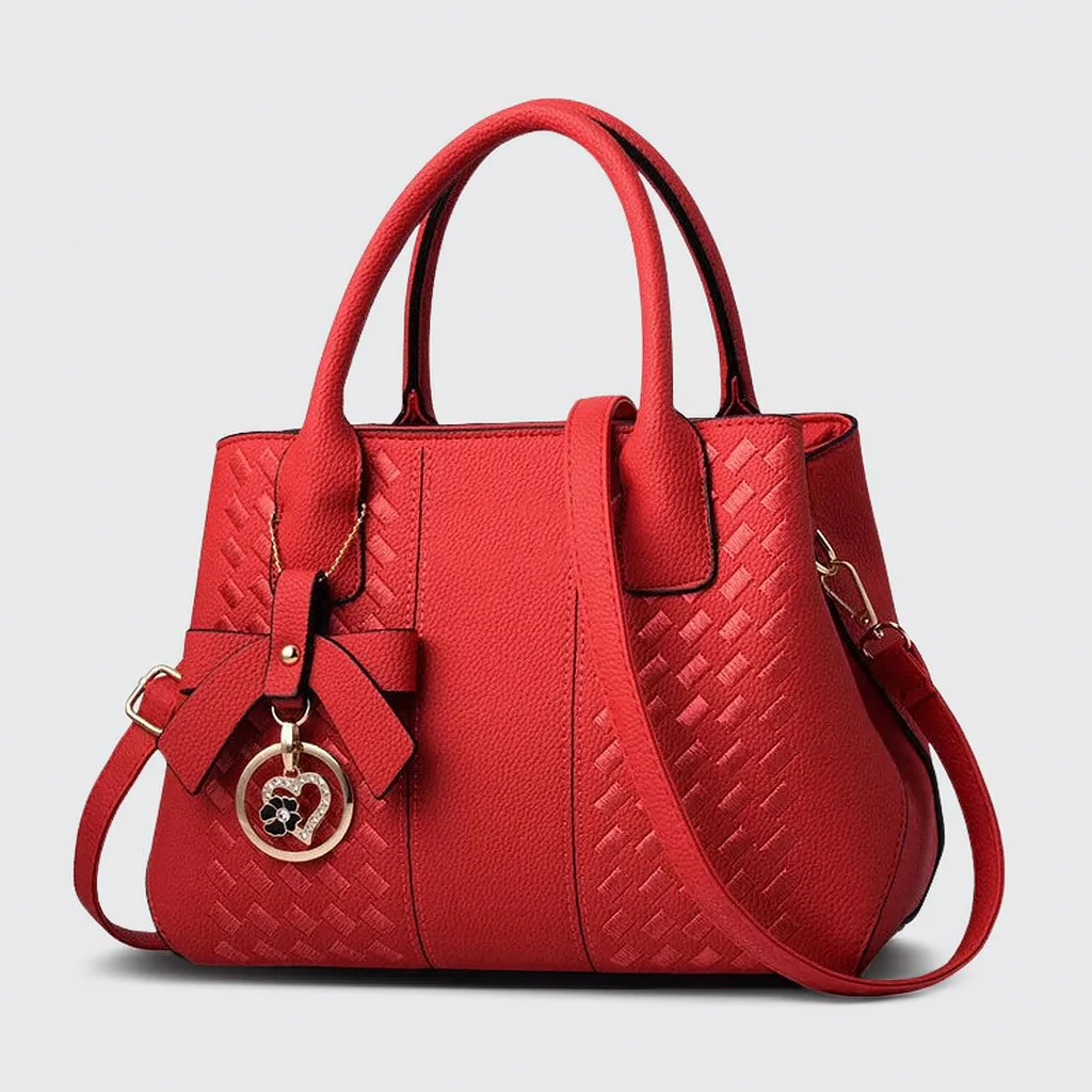 Zeravia Schultertasche Damen PU verstellbarer Gurt Schleife mehrere Fächer - Image 2