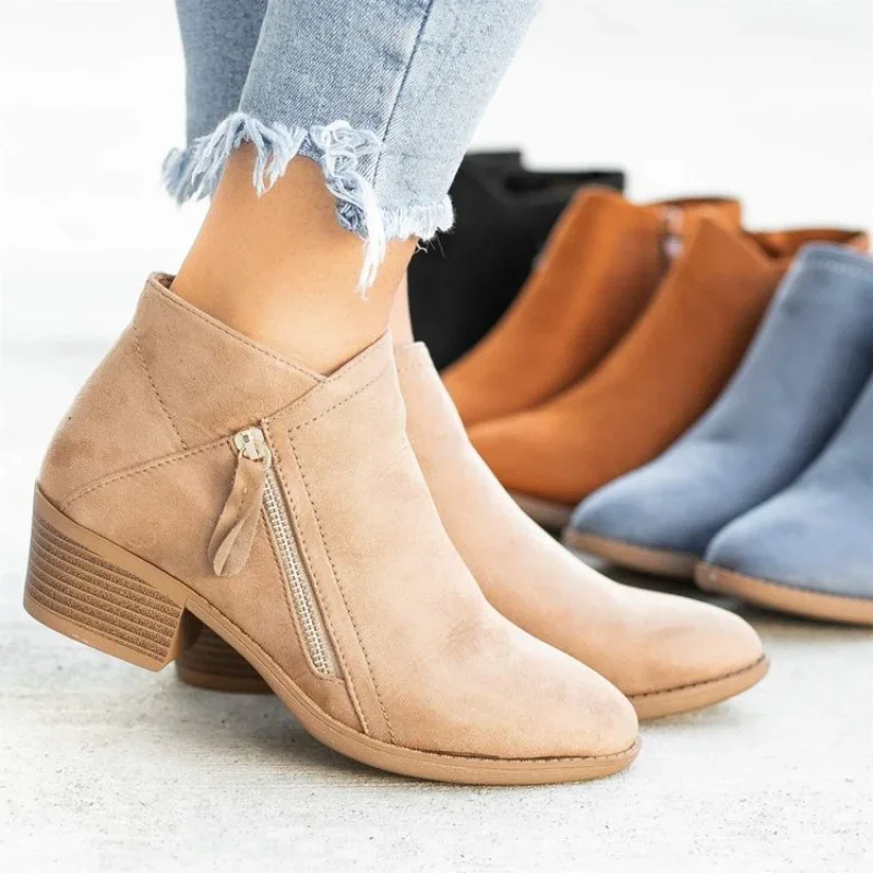 Zorella Damen Ankle Boots mit Reißverschluss und Blockabsatz - Image 6